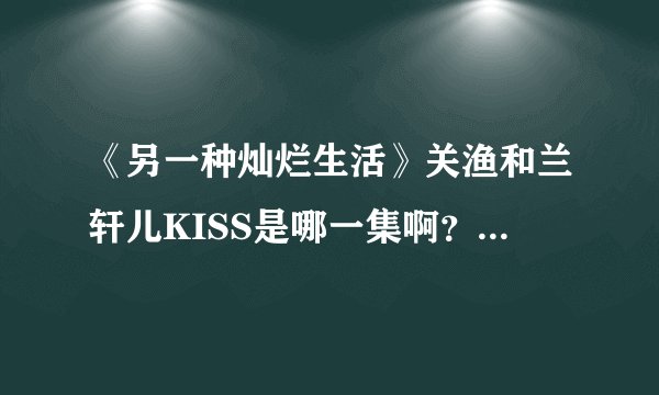 《另一种灿烂生活》关渔和兰轩儿KISS是哪一集啊？急急~~~答对重赏！！！！