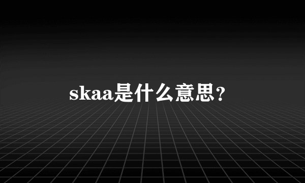 skaa是什么意思？
