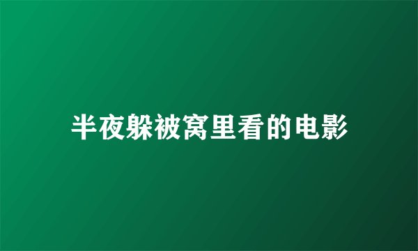 半夜躲被窝里看的电影