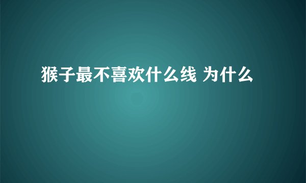 猴子最不喜欢什么线 为什么