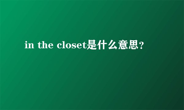 in the closet是什么意思？