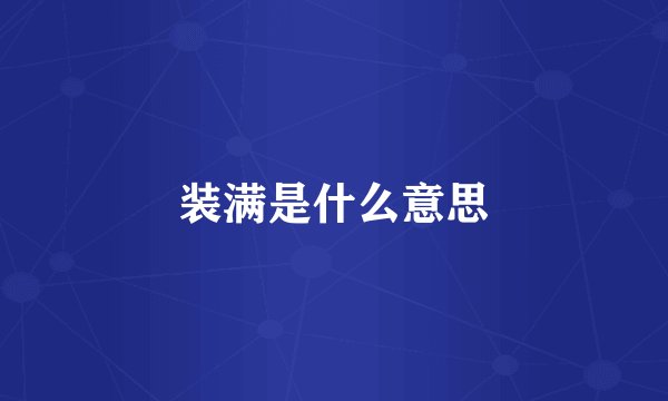 装满是什么意思