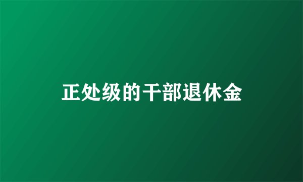 正处级的干部退休金