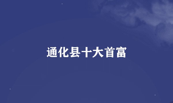 通化县十大首富