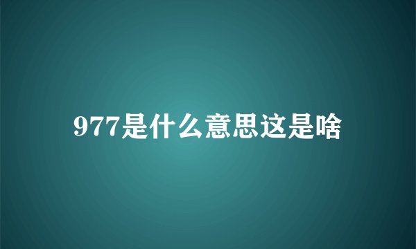 977是什么意思这是啥