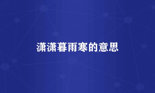 潇潇暮雨寒的意思