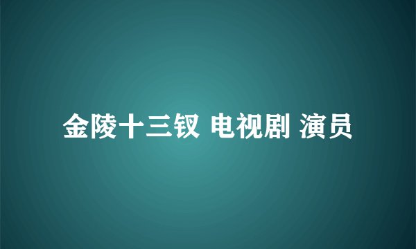 金陵十三钗 电视剧 演员
