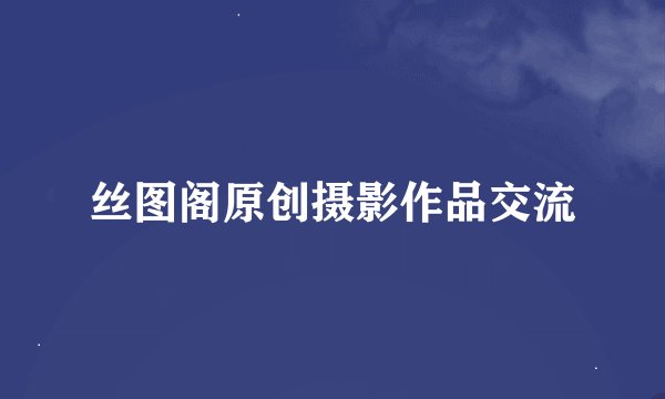 丝图阁原创摄影作品交流