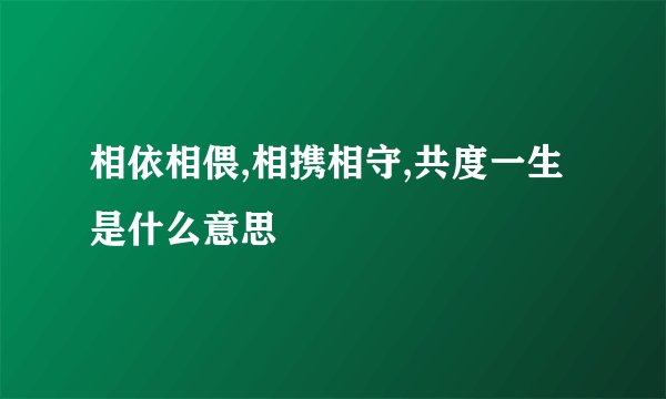 相依相偎,相携相守,共度一生是什么意思