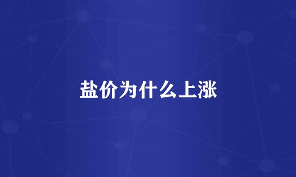 盐价为什么上涨