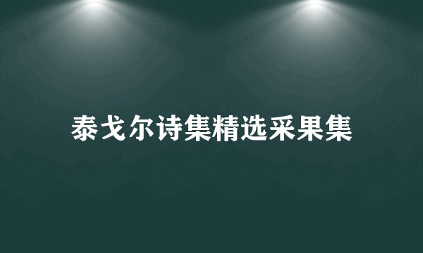 泰戈尔诗集精选采果集