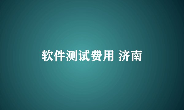 软件测试费用 济南