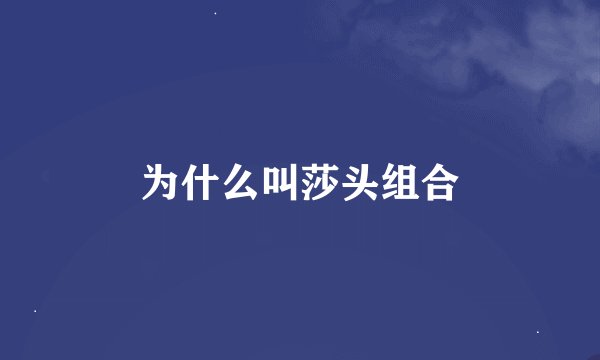 为什么叫莎头组合