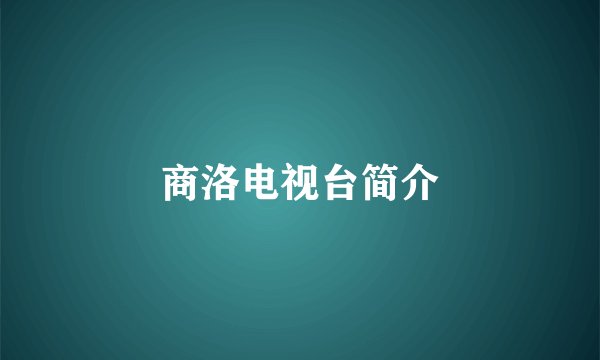 商洛电视台简介