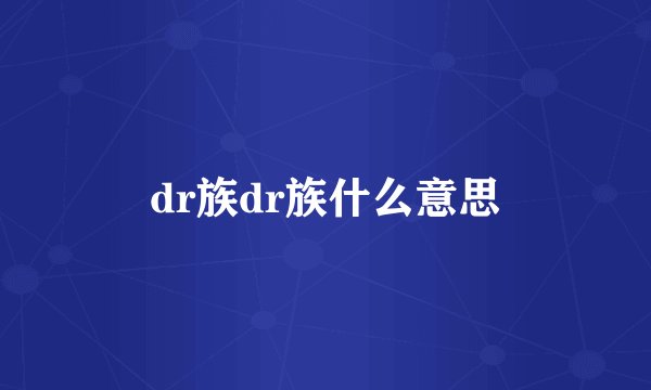 dr族dr族什么意思