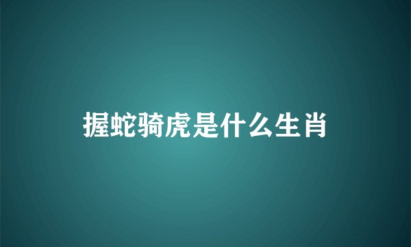 握蛇骑虎是什么生肖