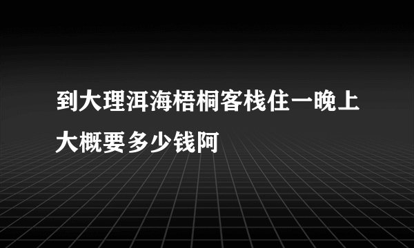 到大理洱海梧桐客栈住一晚上大概要多少钱阿