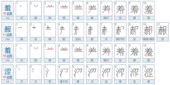 羞赧和羞涩有什么区别?