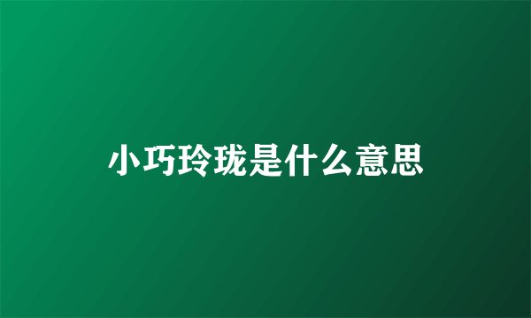 小巧玲珑是什么意思