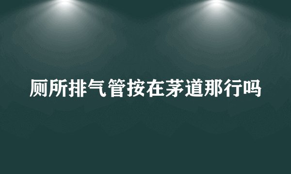 厕所排气管按在茅道那行吗