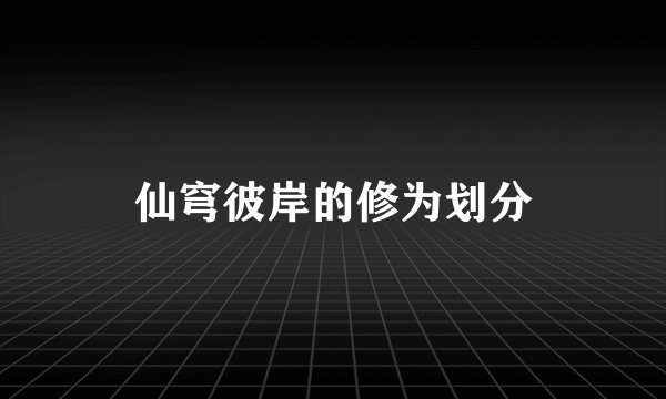 仙穹彼岸的修为划分