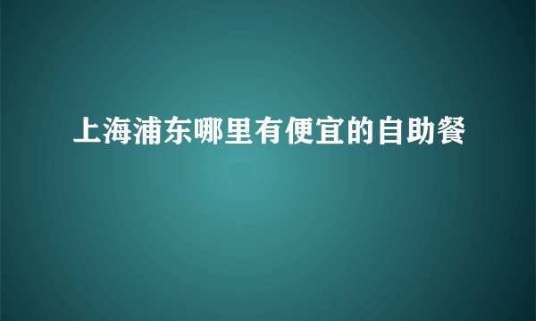 上海浦东哪里有便宜的自助餐