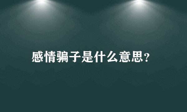 感情骗子是什么意思？