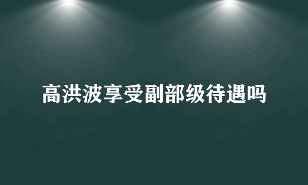 高洪波享受副部级待遇吗