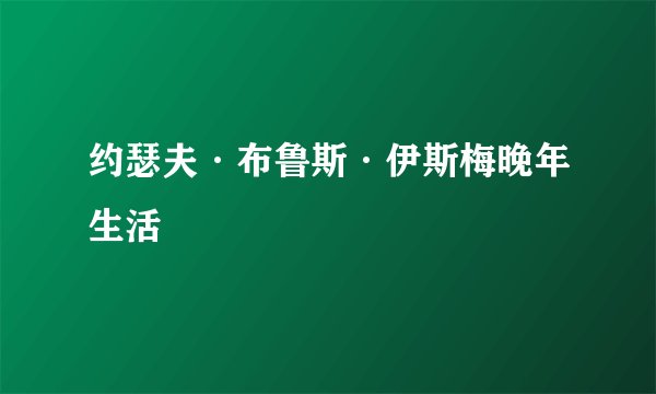 约瑟夫·布鲁斯·伊斯梅晚年生活