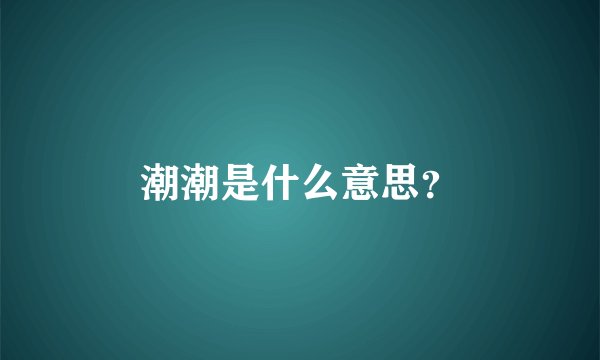 潮潮是什么意思？