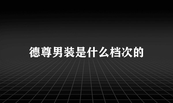 德尊男装是什么档次的