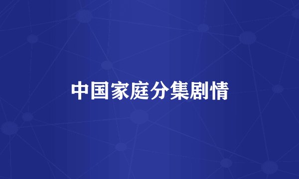 中国家庭分集剧情