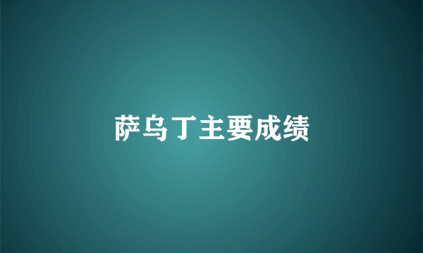 萨乌丁主要成绩