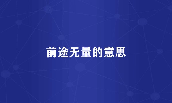前途无量的意思