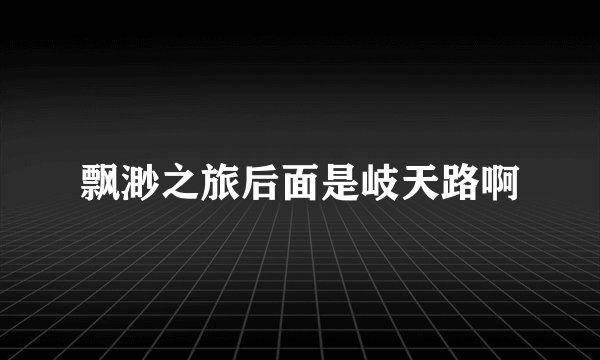飘渺之旅后面是岐天路啊
