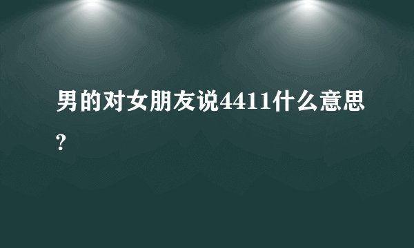 男的对女朋友说4411什么意思?