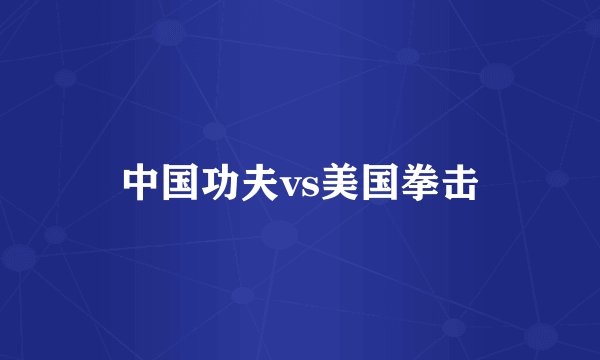 中国功夫vs美国拳击