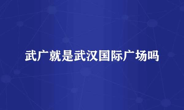 武广就是武汉国际广场吗