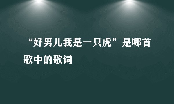 “好男儿我是一只虎”是哪首歌中的歌词