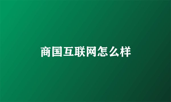 商国互联网怎么样