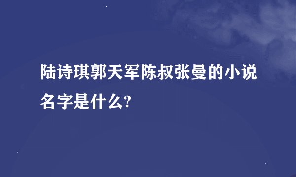 陆诗琪郭天军陈叔张曼的小说名字是什么?