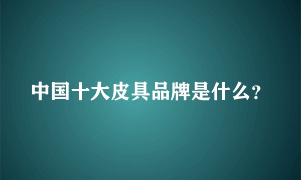 中国十大皮具品牌是什么？