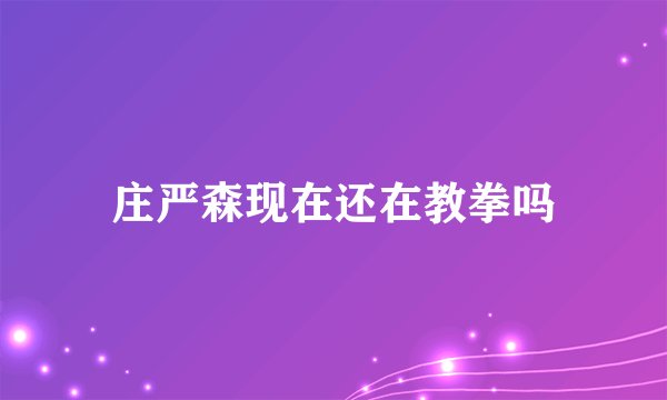 庄严森现在还在教拳吗
