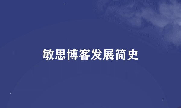 敏思博客发展简史