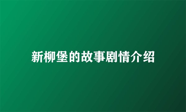 新柳堡的故事剧情介绍