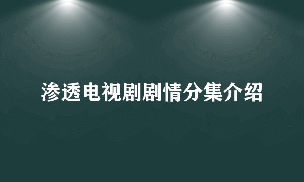 渗透电视剧剧情分集介绍
