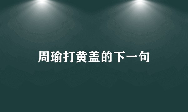 周瑜打黄盖的下一句