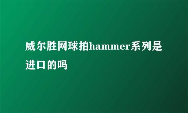 威尔胜网球拍hammer系列是进口的吗