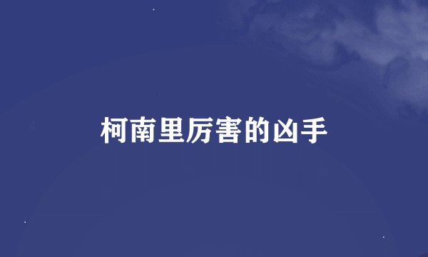 柯南里厉害的凶手