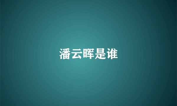 潘云晖是谁